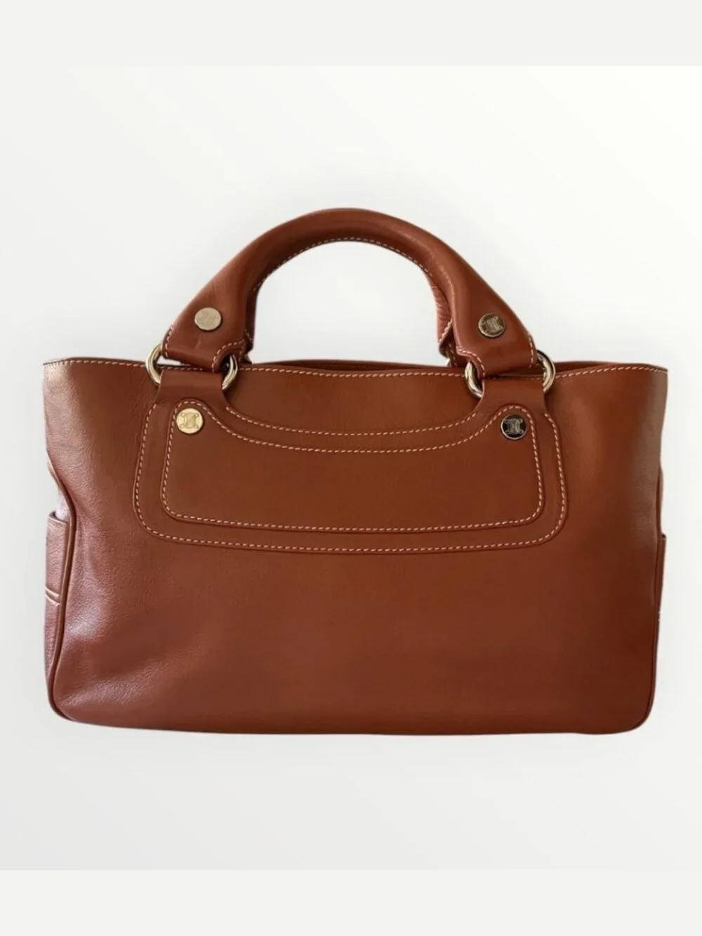 Celine Leather Boogie Bag Cognac Brown